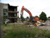 The end of Montgomery Lines. The demolition of the accommodation blocks in June 2015.