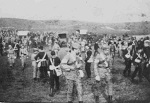 Purchase of an album of rare photographs of Aldershot dating from around 1900. Illustrated is just one of the photos, showing Volunteers on exercise.